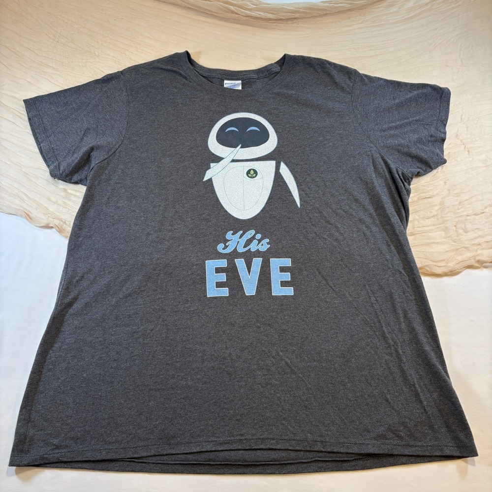 Disney Womens Licensed Wall-E Eve Gray Short Sleeve Tee‎ Size XXL NWOT